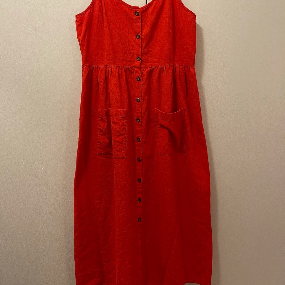 vero moda strap button midi dress